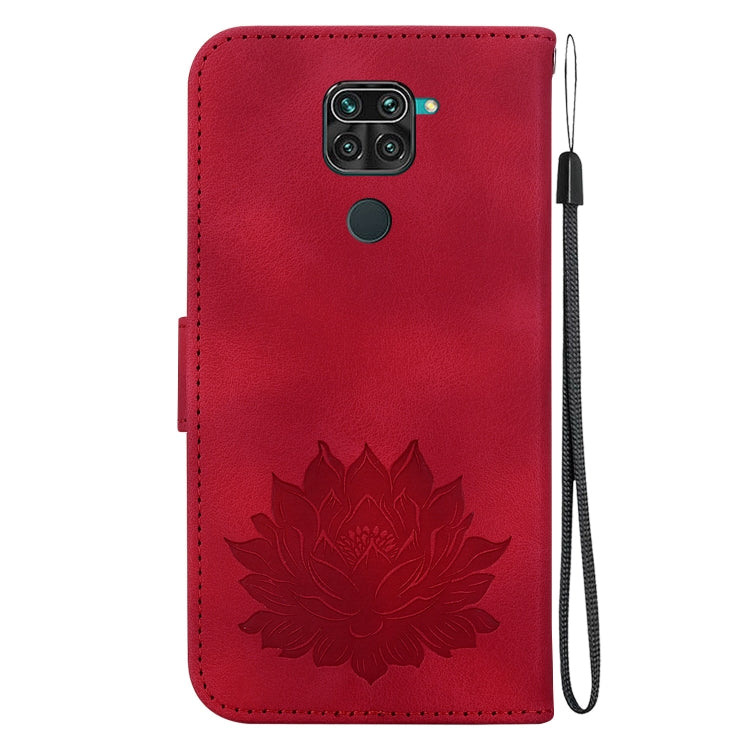 For Xiaomi Redmi Note 9 / Redmi 10X 4G Lotus Embossed Leather Phone Case