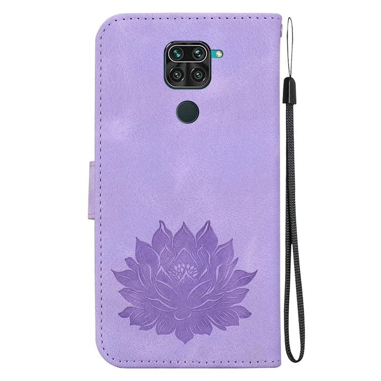For Xiaomi Redmi Note 9 / Redmi 10X 4G Lotus Embossed Leather Phone Case