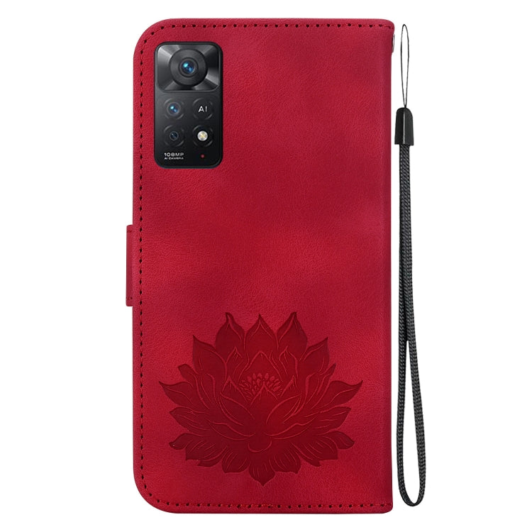 For Redmi Note 11 Pro 4G / 5G Global Lotus Embossed Leather Phone Case