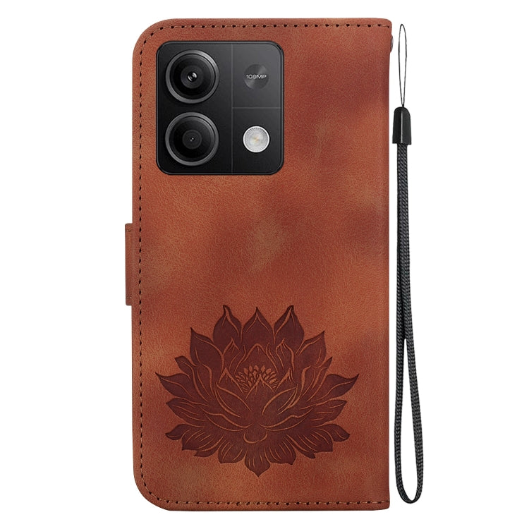 For Xiaomi Redmi Note 13 5G Lotus Embossed Leather Phone Case