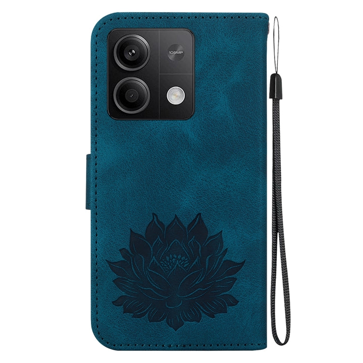 For Xiaomi Redmi Note 13 5G Lotus Embossed Leather Phone Case
