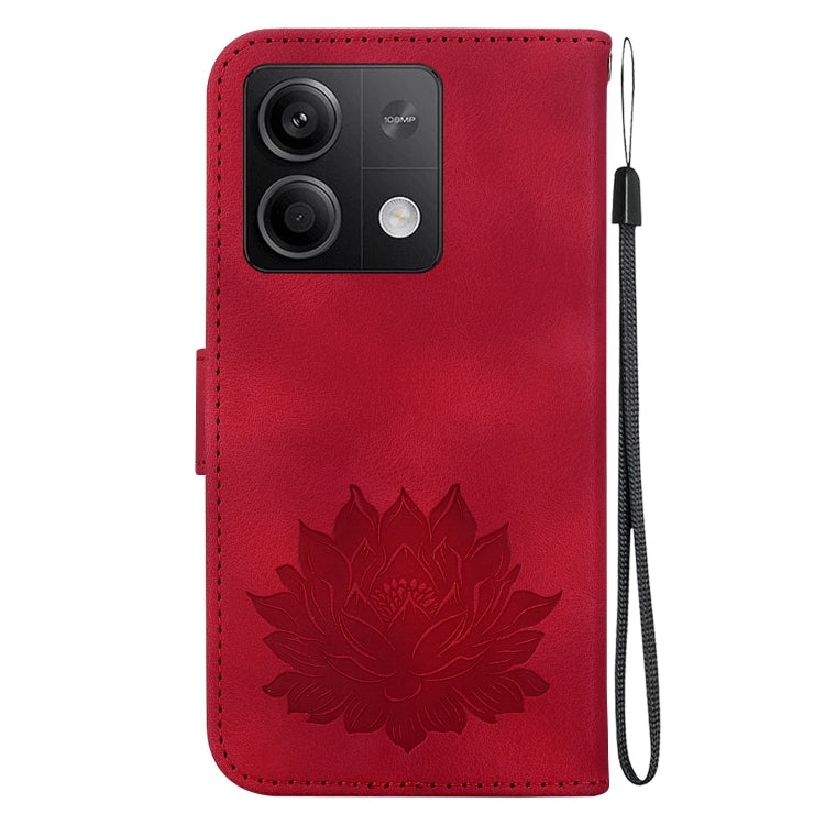 For Xiaomi Redmi Note 13 5G Lotus Embossed Leather Phone Case