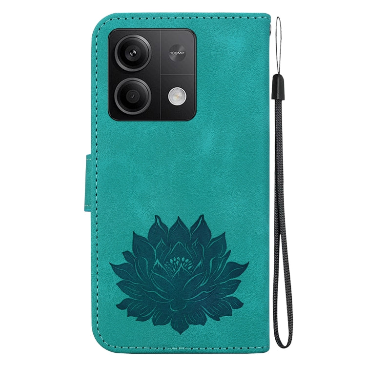 For Xiaomi Redmi Note 13 5G Lotus Embossed Leather Phone Case