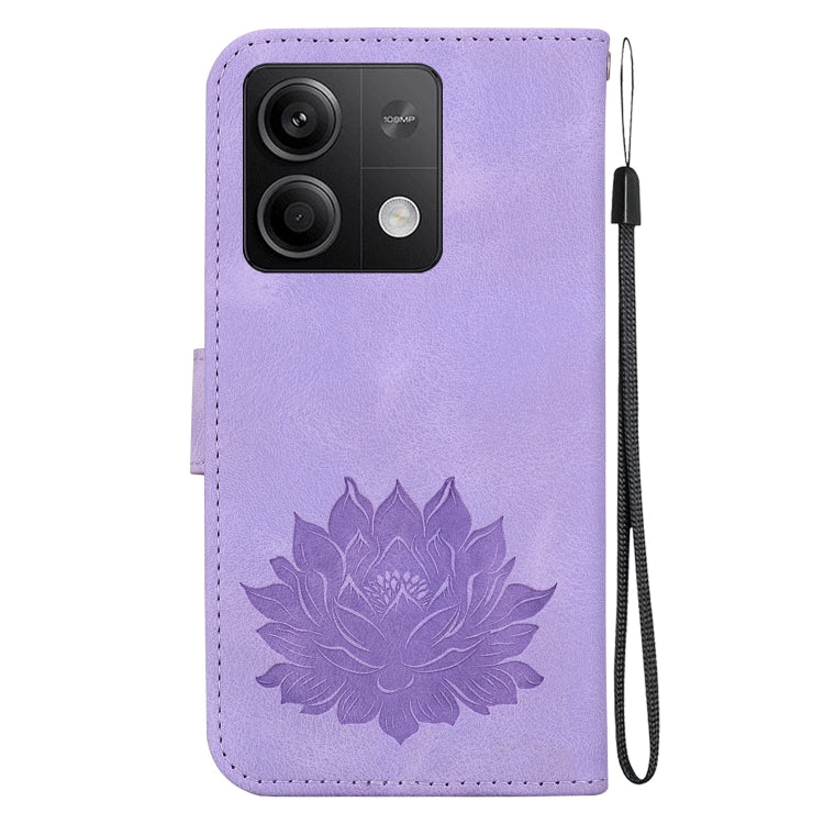 For Xiaomi Redmi Note 13 5G Lotus Embossed Leather Phone Case
