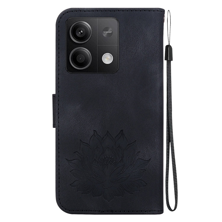 For Xiaomi Redmi Note 13 5G Lotus Embossed Leather Phone Case