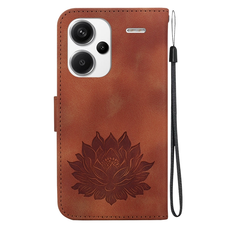 For Xiaomi Redmi Note 13 Pro+ 5G Lotus Embossed Leather Phone Case