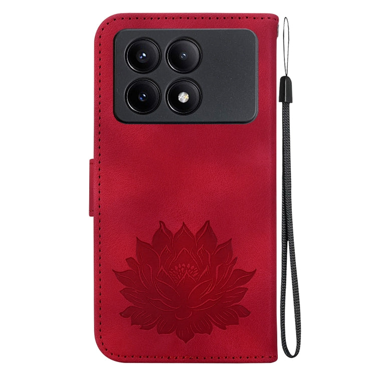 For Xiaomi Redmi K70E Lotus Embossed Leather Phone Case