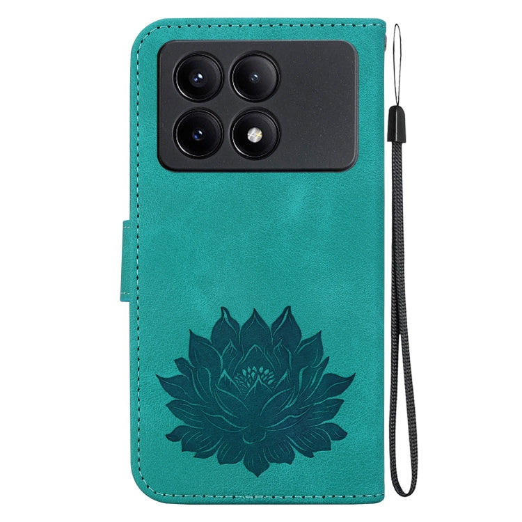 For Xiaomi Redmi K70E Lotus Embossed Leather Phone Case