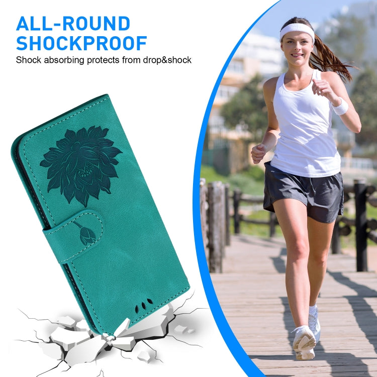 For Xiaomi Redmi K70E Lotus Embossed Leather Phone Case