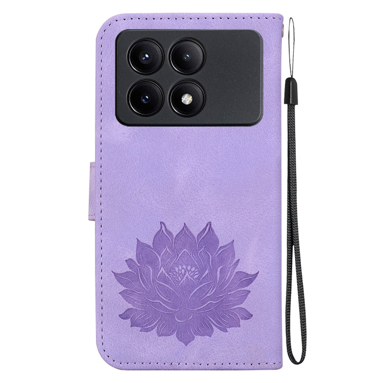 For Xiaomi Redmi K70E Lotus Embossed Leather Phone Case