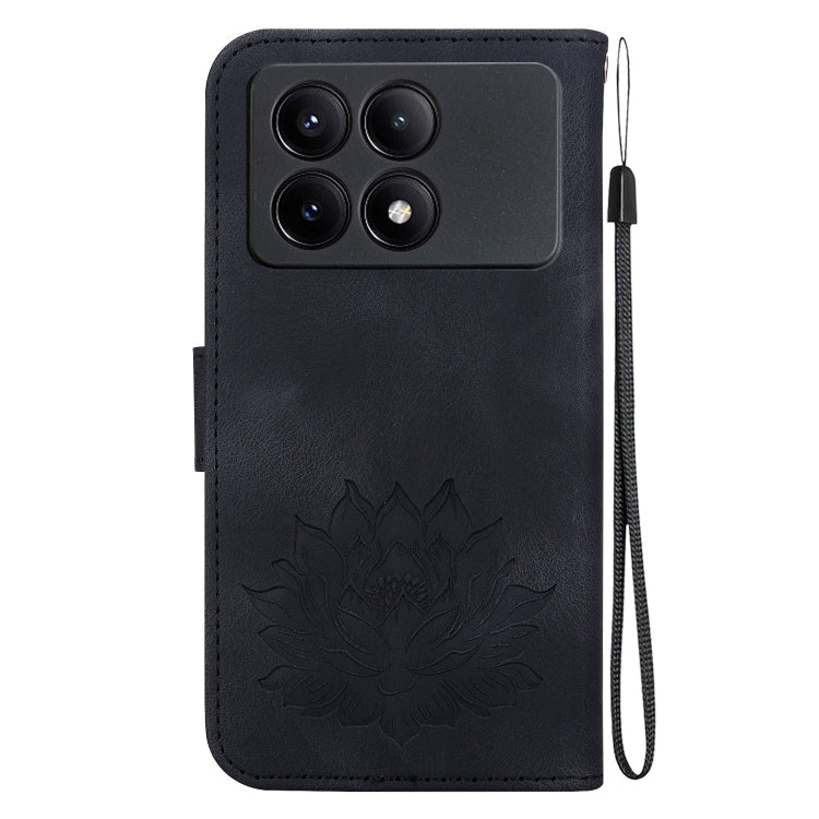 For Xiaomi Redmi K70E Lotus Embossed Leather Phone Case