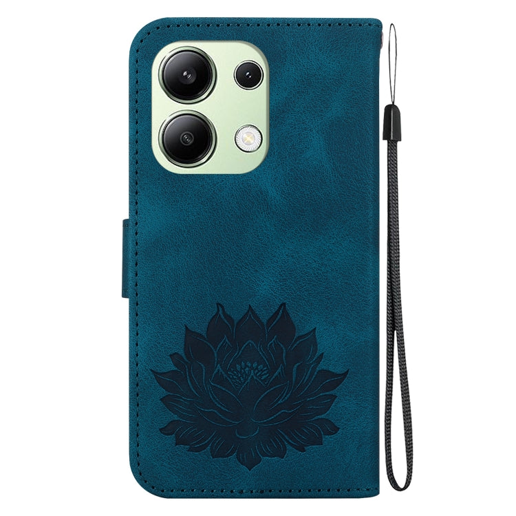 For Xiaomi Redmi Note 13 4G Lotus Embossed Leather Phone Case