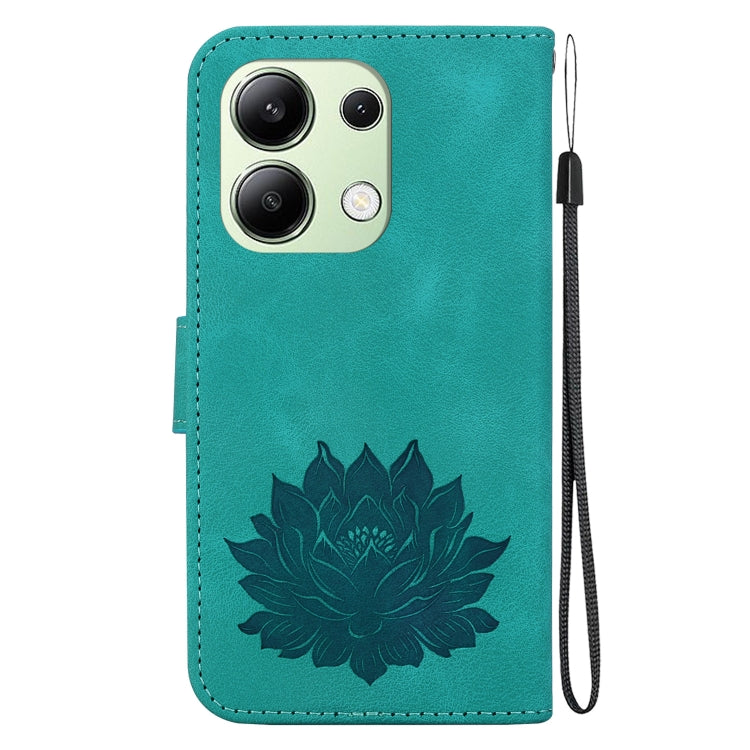 For Xiaomi Redmi Note 13 4G Lotus Embossed Leather Phone Case