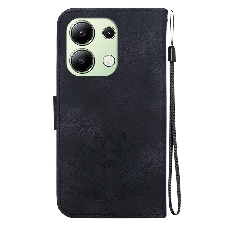 For Xiaomi Redmi Note 13 4G Lotus Embossed Leather Phone Case