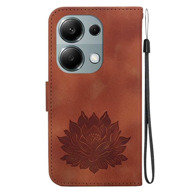 For Xiaomi Redmi Note 13 Pro 4G Lotus Embossed Leather Phone Case