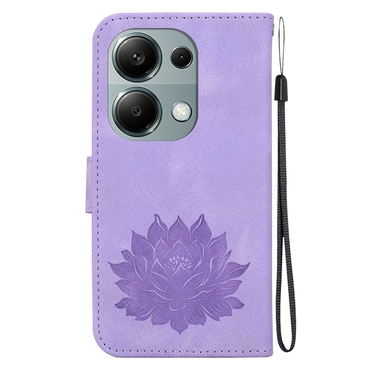 For Xiaomi Redmi Note 13 Pro 4G Lotus Embossed Leather Phone Case