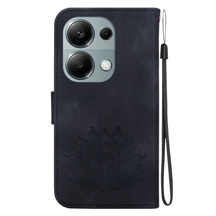 For Xiaomi Redmi Note 13 Pro 4G Lotus Embossed Leather Phone Case