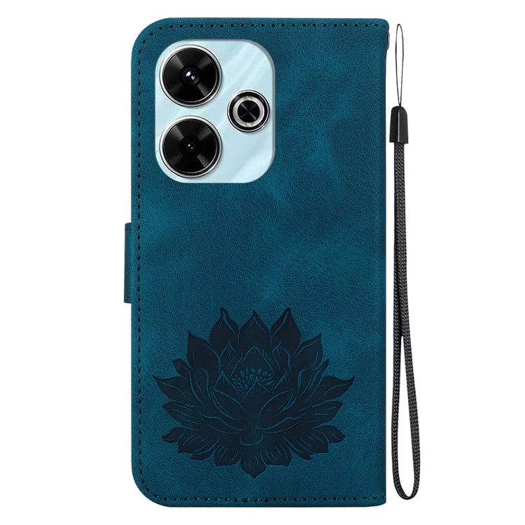 For Redmi 13 4G Lotus Embossed Leather Phone Case