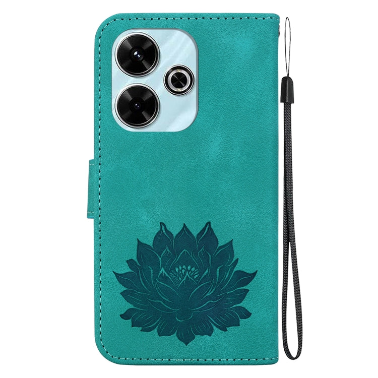 For Redmi 13 4G Lotus Embossed Leather Phone Case