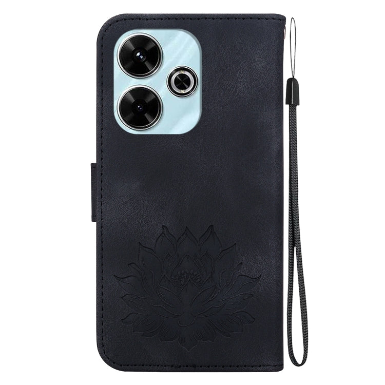 For Redmi 13 4G Lotus Embossed Leather Phone Case