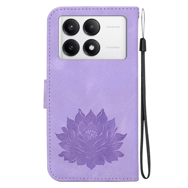 For Redmi K70 / K70 Pro Lotus Embossed Leather Phone Case