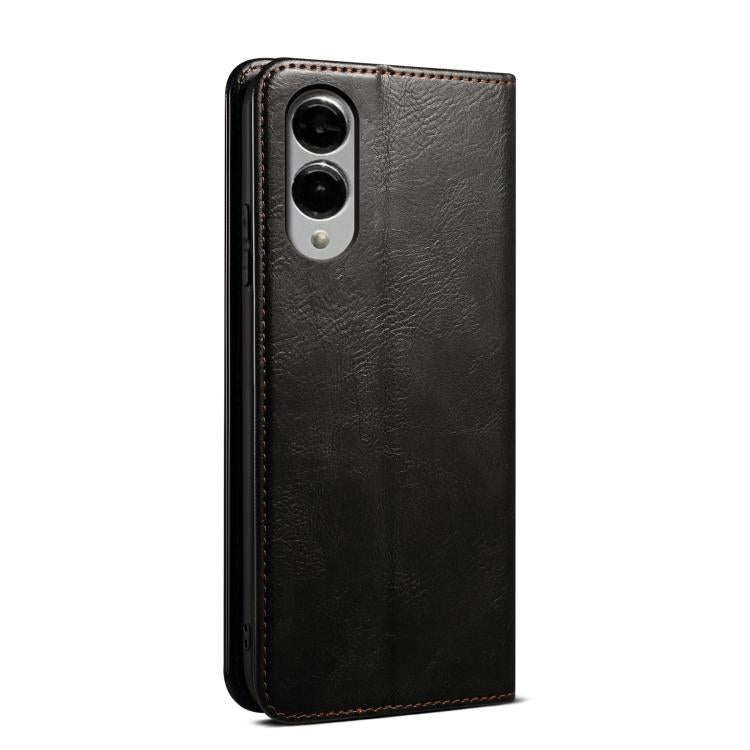 For Samsung Galaxy S25 Edge 5G Oil Wax Crazy Horse Texture Leather Phone Case