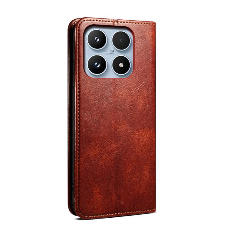 For Xiaomi 17 Oil Wax Crazy Horse Texture Leather Phone Case