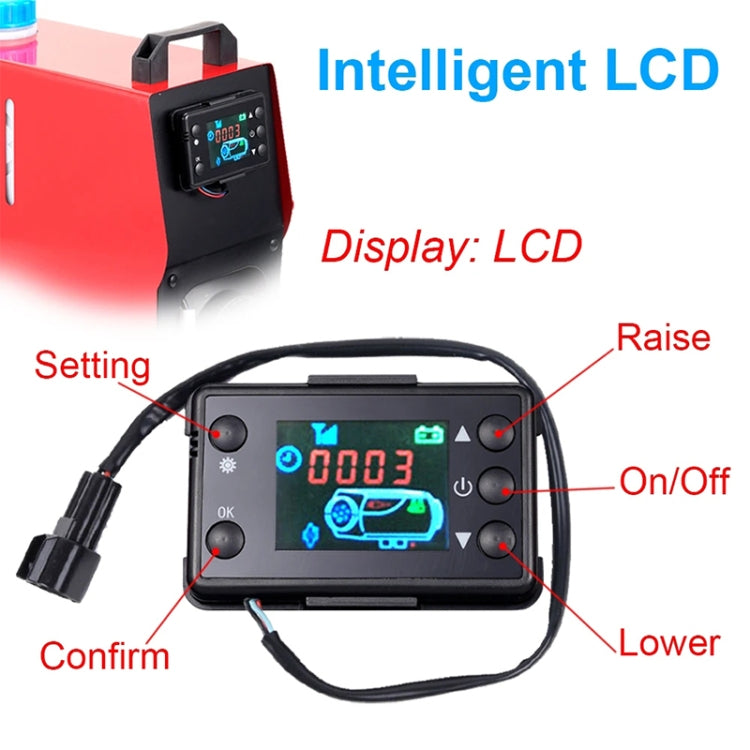 Car 12V / 24V Parking Heater LCD Monitor Switch with Remote Controller - Black