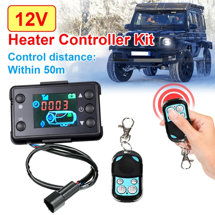 Car 12V / 24V Parking Heater LCD Monitor Switch with Remote Controller - Black