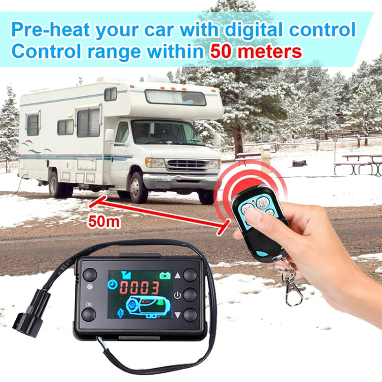 Car 12V / 24V Parking Heater LCD Monitor Switch with Remote Controller - Black