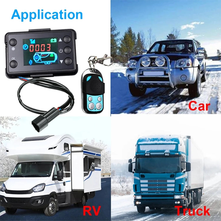 Car 12V / 24V Parking Heater LCD Monitor Switch with Remote Controller - Black