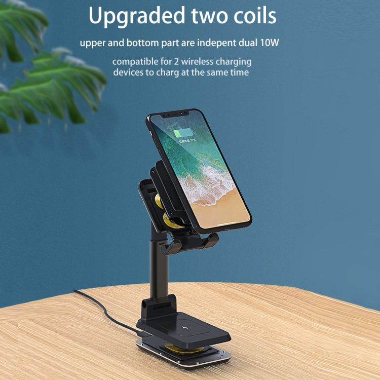 T6 2 in 1 Portable Folding Stand Wireless Charging, Style:Only Bracket