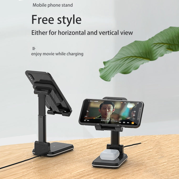 T6 2 in 1 Portable Folding Stand Wireless Charging, Style:Single Charge
