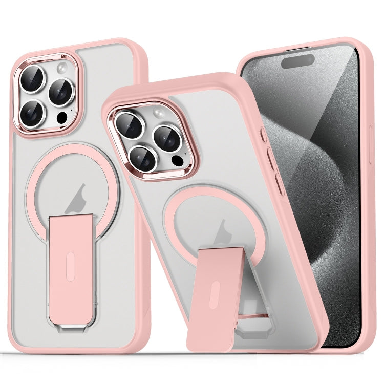 For iPhone 15 Pro Max Acrylic Hybrid TPU MagSafe Holder Phone Case