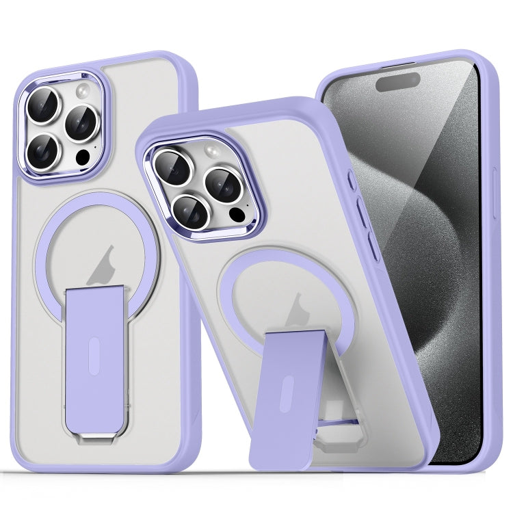 For iPhone 15 Pro Max Acrylic Hybrid TPU MagSafe Holder Phone Case