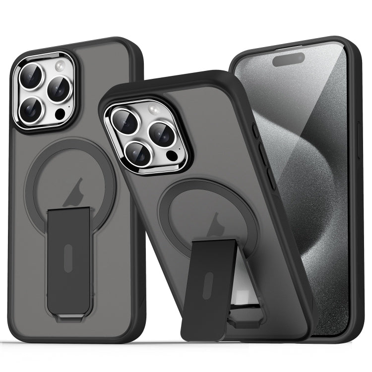 For iPhone 15 Pro Acrylic Hybrid TPU MagSafe Holder Phone Case