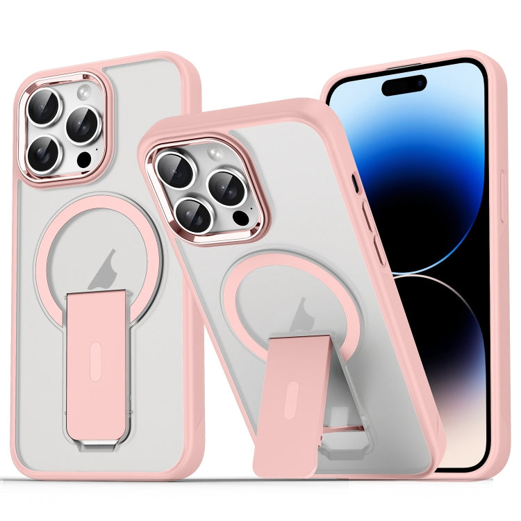 For iPhone 14 Pro Acrylic Hybrid TPU MagSafe Holder Phone Case