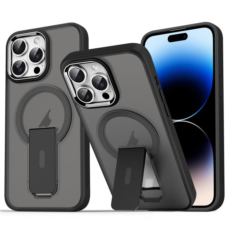 For iPhone 14 Pro Acrylic Hybrid TPU MagSafe Holder Phone Case