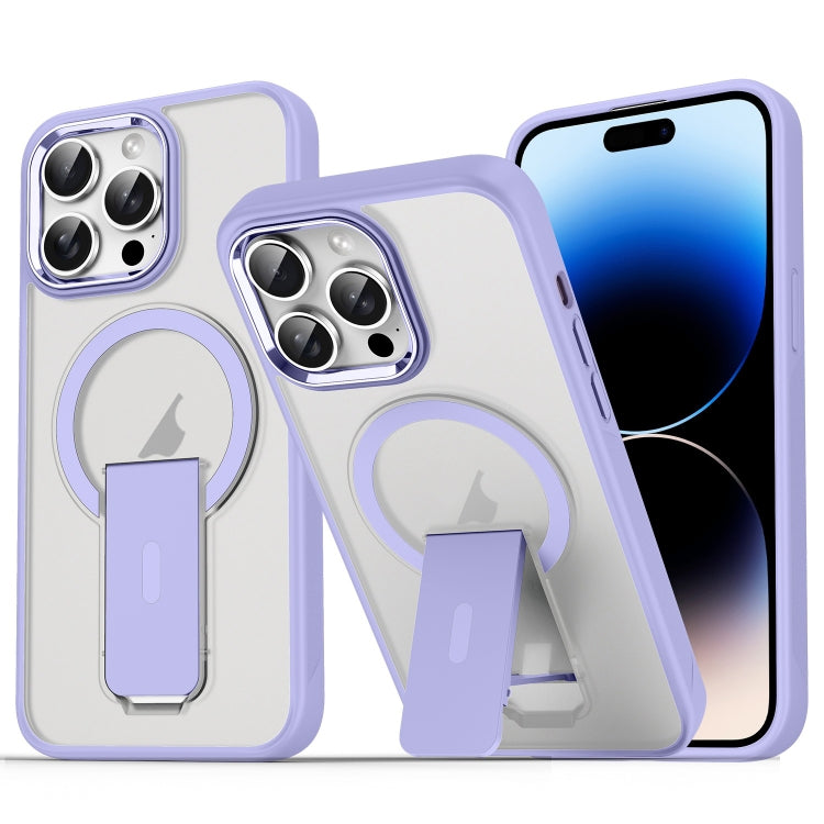 For iPhone 14 Pro Acrylic Hybrid TPU MagSafe Holder Phone Case