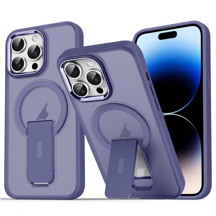 For iPhone 14 Pro Max Acrylic Hybrid TPU MagSafe Holder Phone Case