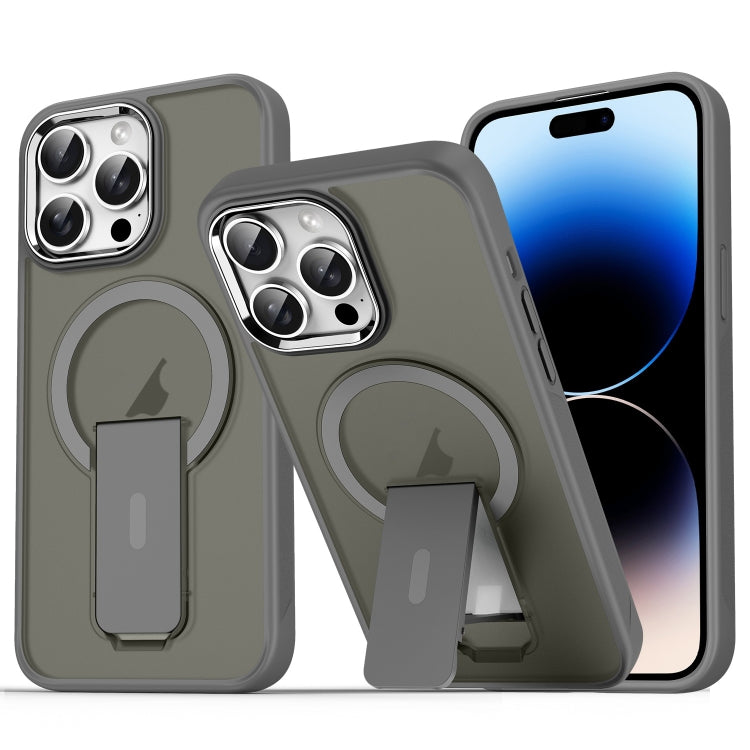 For iPhone 14 Pro Max Acrylic Hybrid TPU MagSafe Holder Phone Case