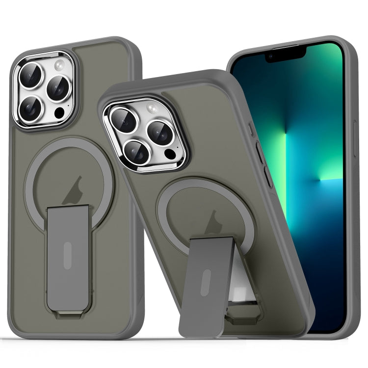 For iPhone 13 Pro Max Acrylic Hybrid TPU MagSafe Holder Phone Case