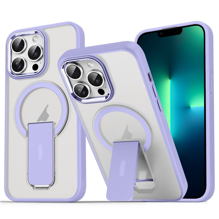 For iPhone 13 Pro Acrylic Hybrid TPU MagSafe Holder Phone Case