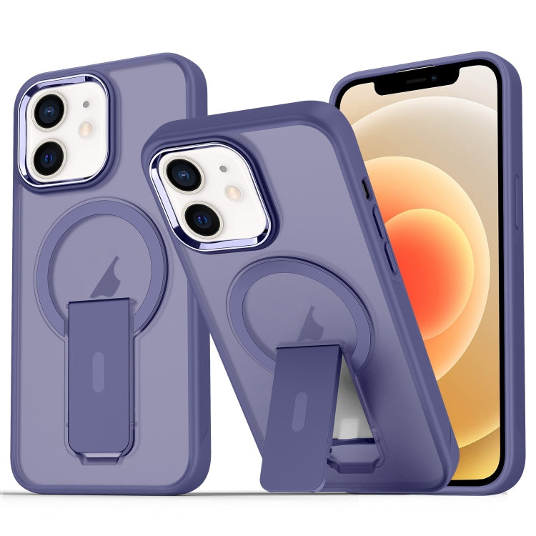 For iPhone 12 / 12 Pro Acrylic Hybrid TPU MagSafe Holder Phone Case