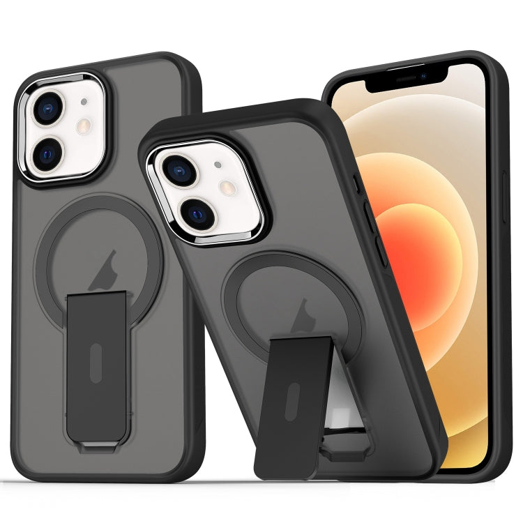 For iPhone 12 / 12 Pro Acrylic Hybrid TPU MagSafe Holder Phone Case