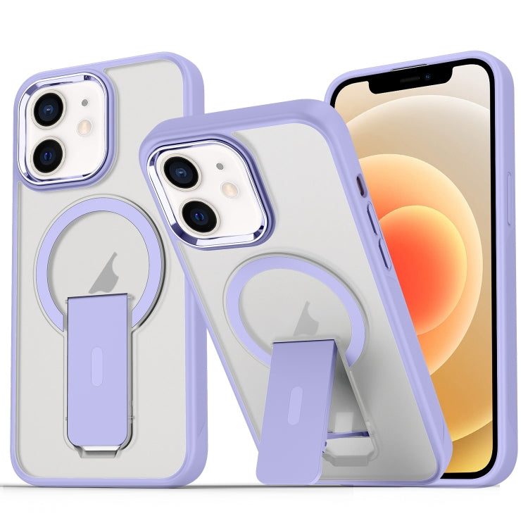 For iPhone 12 / 12 Pro Acrylic Hybrid TPU MagSafe Holder Phone Case