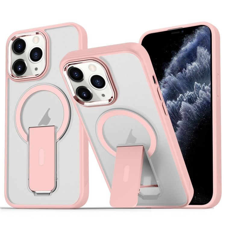 For iPhone 11 Pro Max Acrylic Hybrid TPU MagSafe Holder Phone Case
