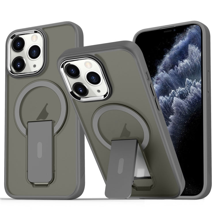 For iPhone 11 Pro Max Acrylic Hybrid TPU MagSafe Holder Phone Case
