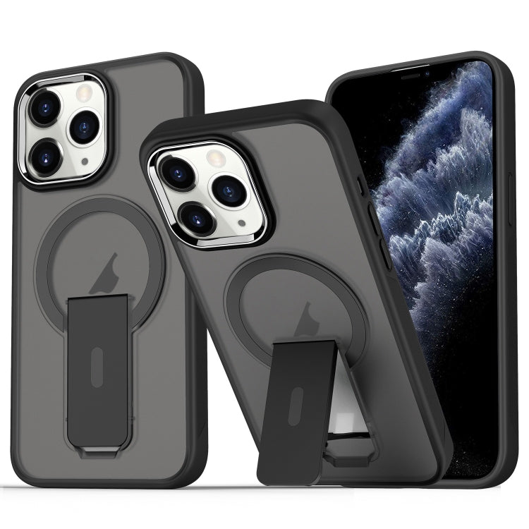 For iPhone 11 Pro Acrylic Hybrid TPU MagSafe Holder Phone Case