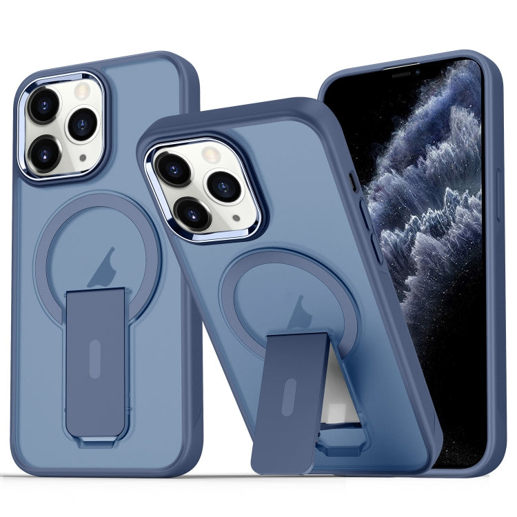 For iPhone 11 Pro Acrylic Hybrid TPU MagSafe Holder Phone Case